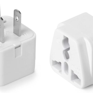 Bates- Universal Travel Plug Adapter, 2 Pack Converts EU UK AU Asia to USA | Europe to US Plug Adapter UK to US Outlet Compact Design for Home Office