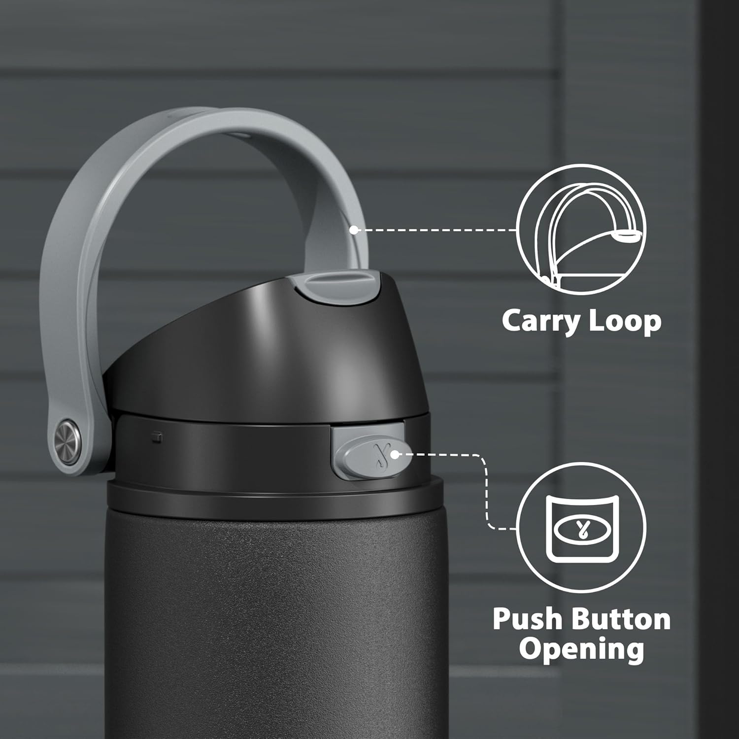 24 oz Insulated Water Bottle for Sports: Meoky Stainless Steel Water Bottle with 2-in-1 Straw and Spout Lid - Leak Proof, Cold for 24 Hours, Fits in Car Cup Holder, BPA-Free for Travel Gym, Night - Image 5